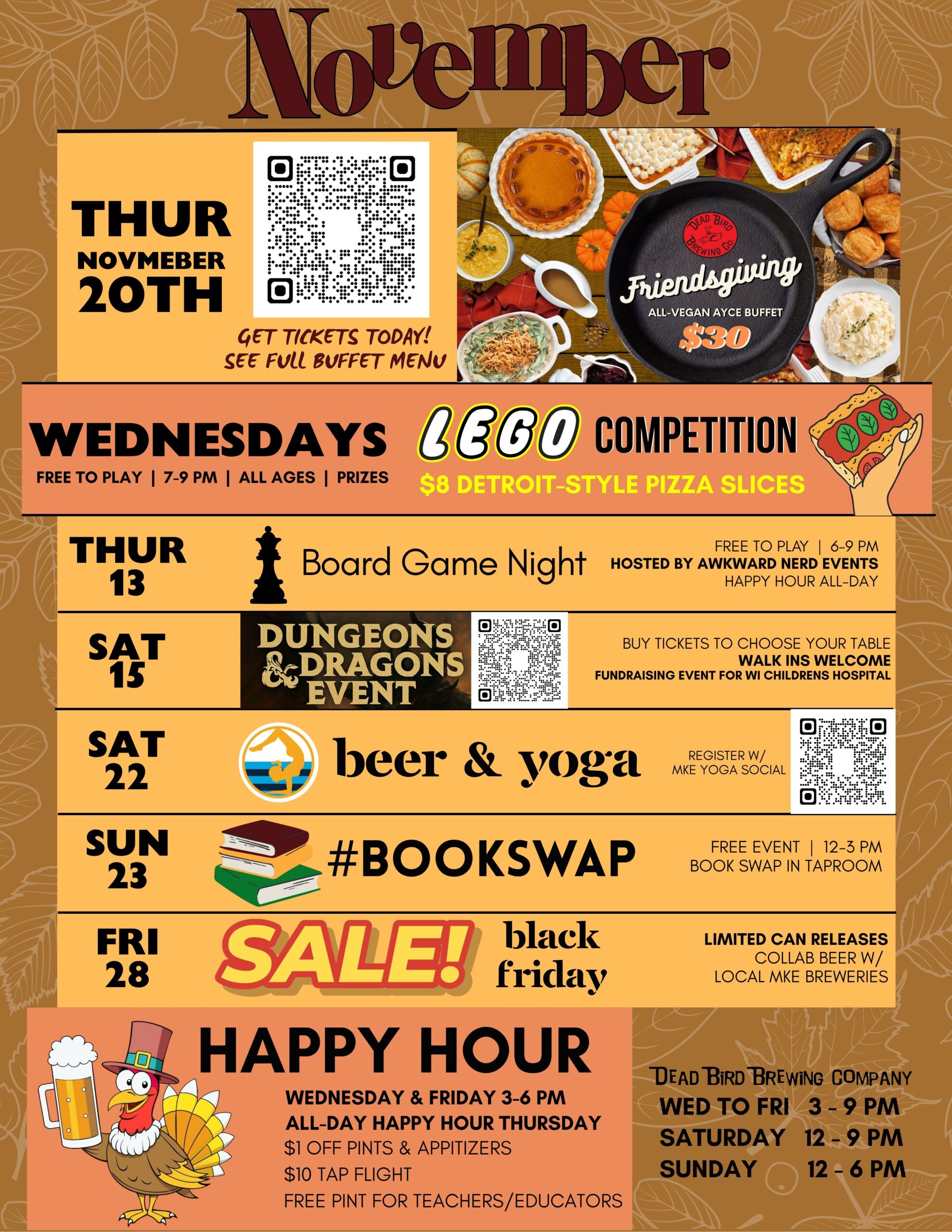 November Events at Dead Bird Brewery