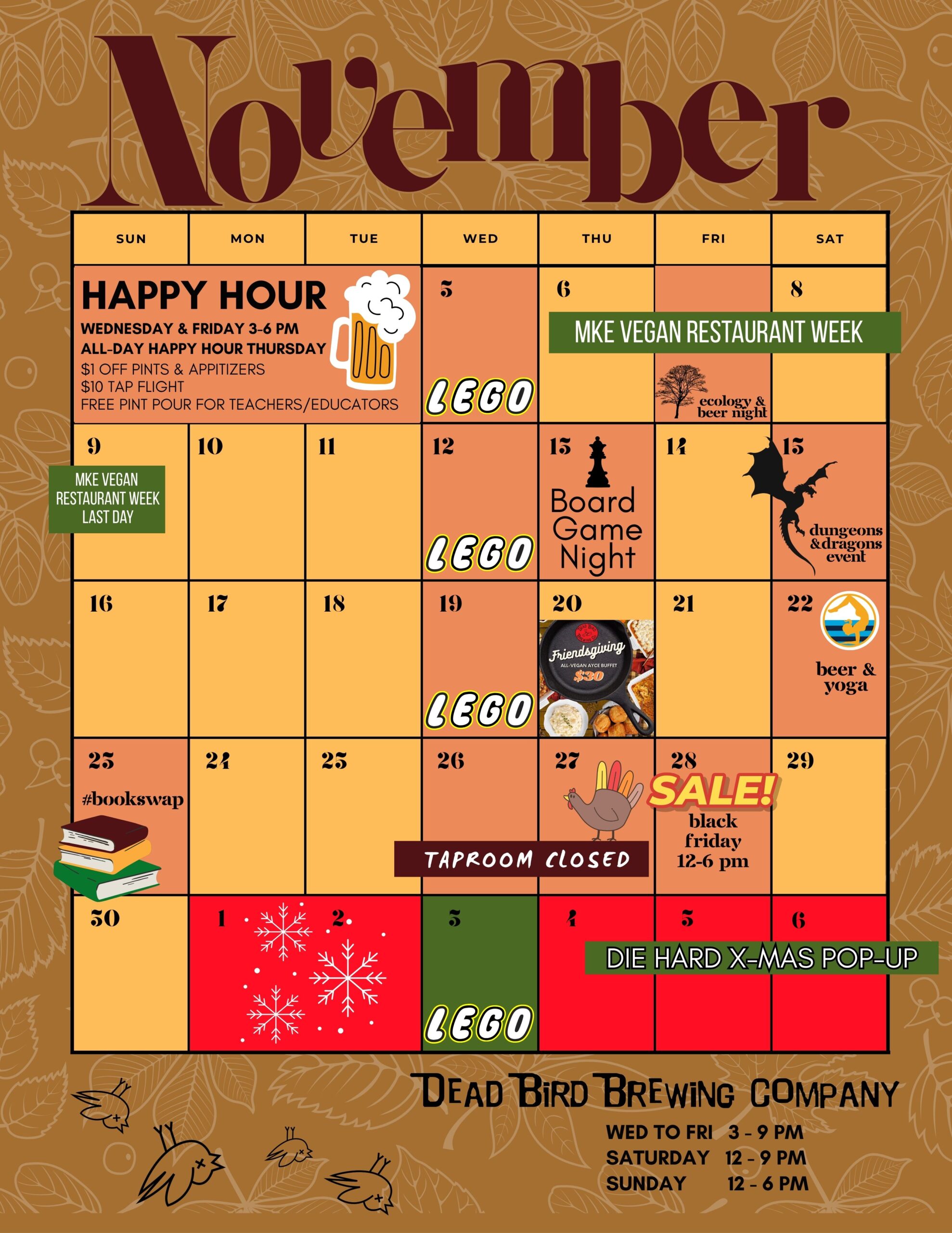 November Events at Dead Bird Brewery